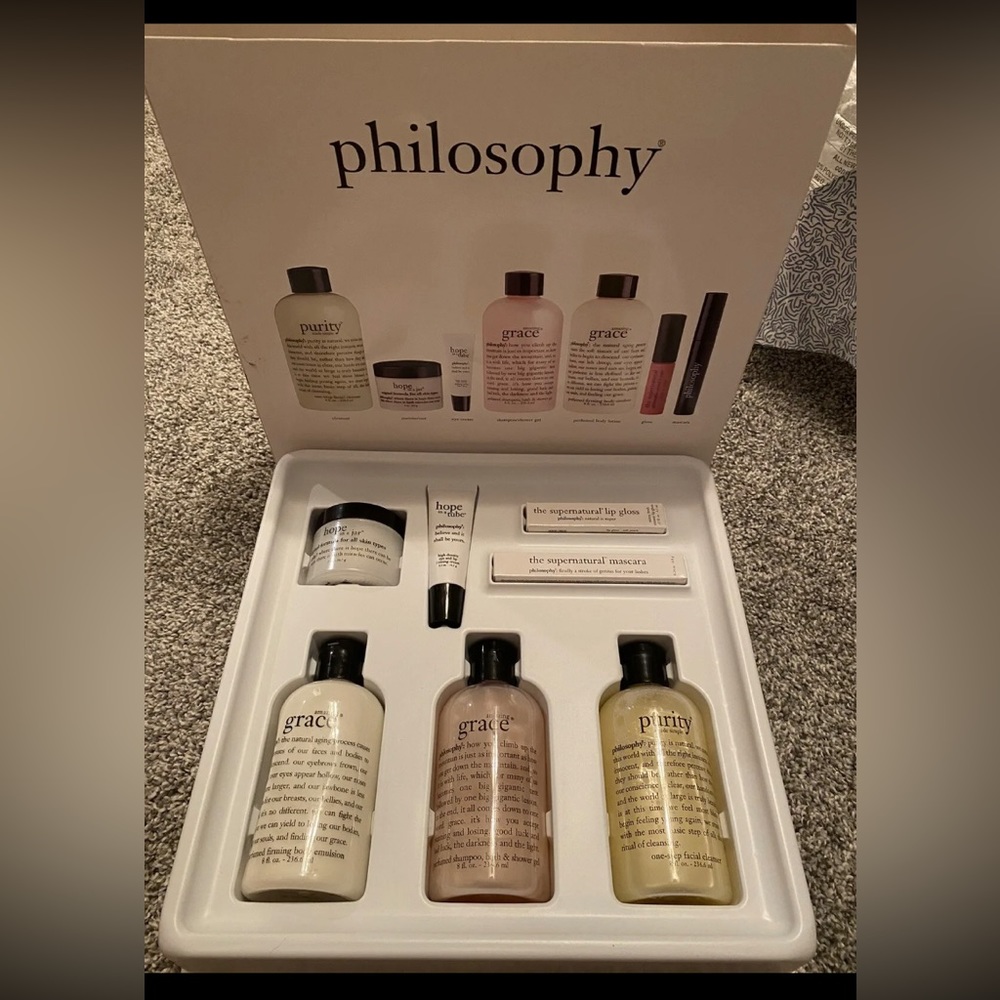 NEW Philosophy Favorites 7 PC Gift Set: Amazing Grace, purtiy made simp, hope in